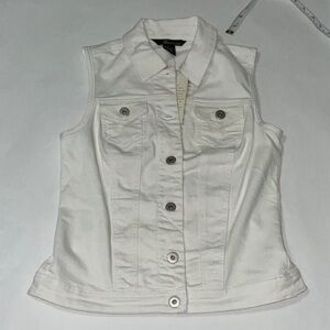 NWT, Baccini White Denim Vest, Sz. S